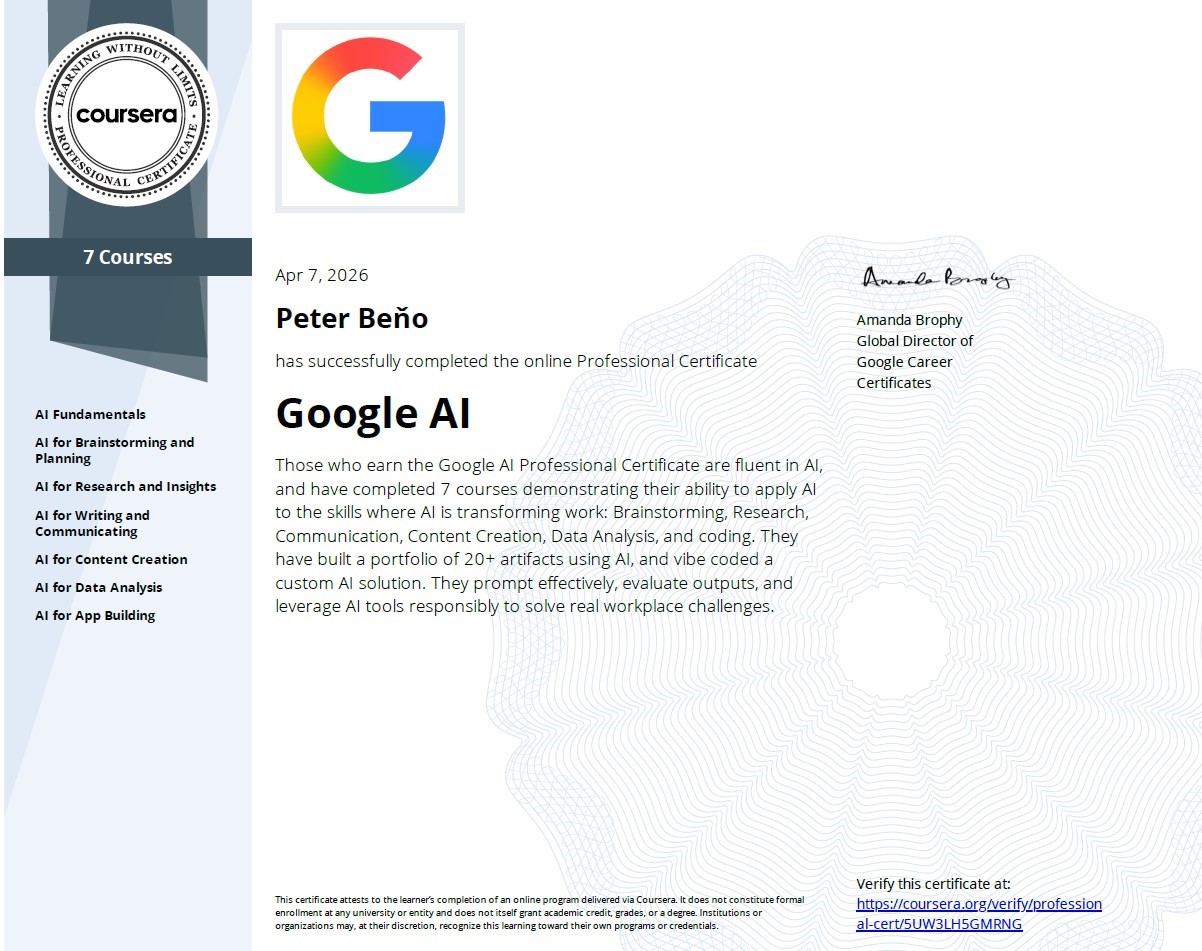 Ako sa naučiť pracovať s AI? Odpoveďou môže byť Google AI Professional Certificate