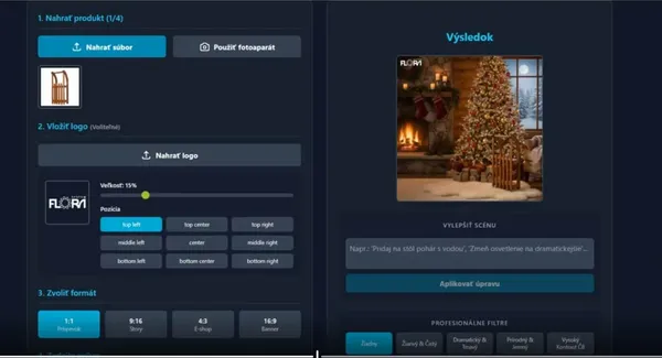 Aplikácia pre produktovú fotografiu